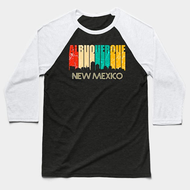 Albuquerque Skyline Baseball T-Shirt by Mila46